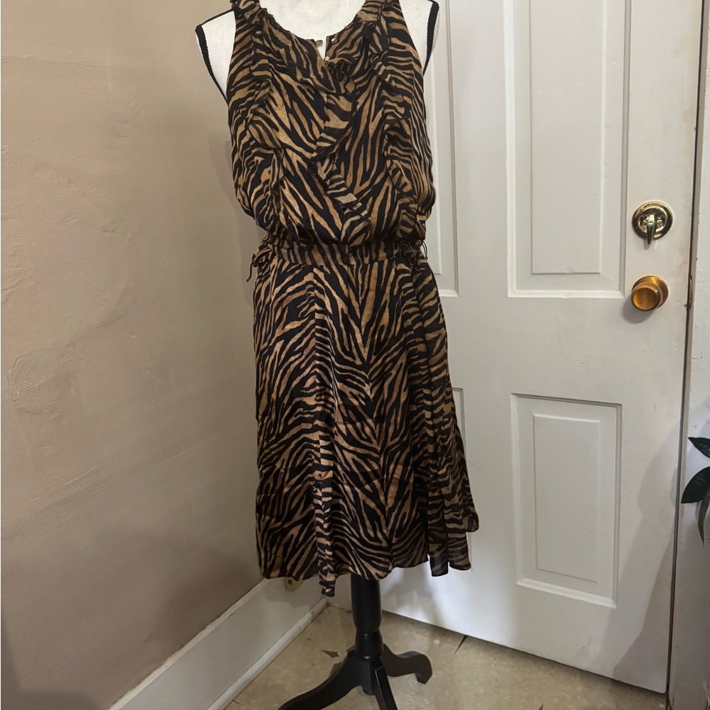 White House Black Market Animal Print Midi Dress